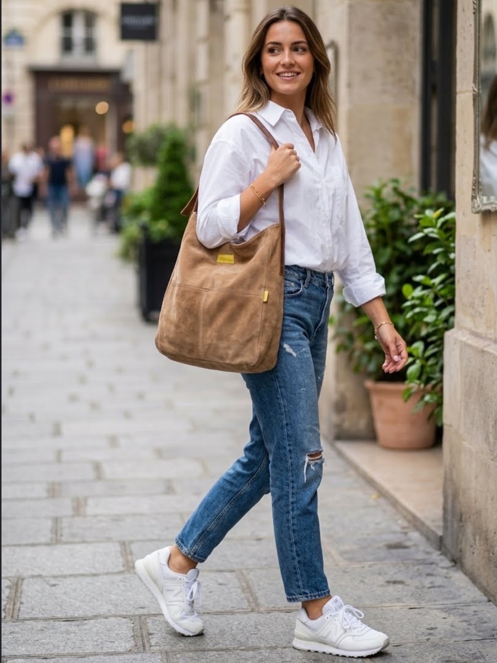 Joyn suede leather tote bag 💝